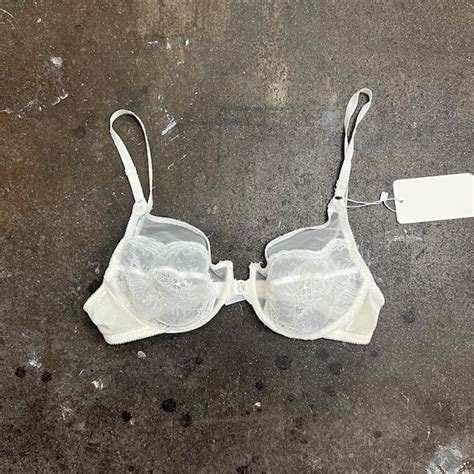 lace bralette ysl|1980s 90s Yves Saint Laurent white lace mesh bra bralette w .